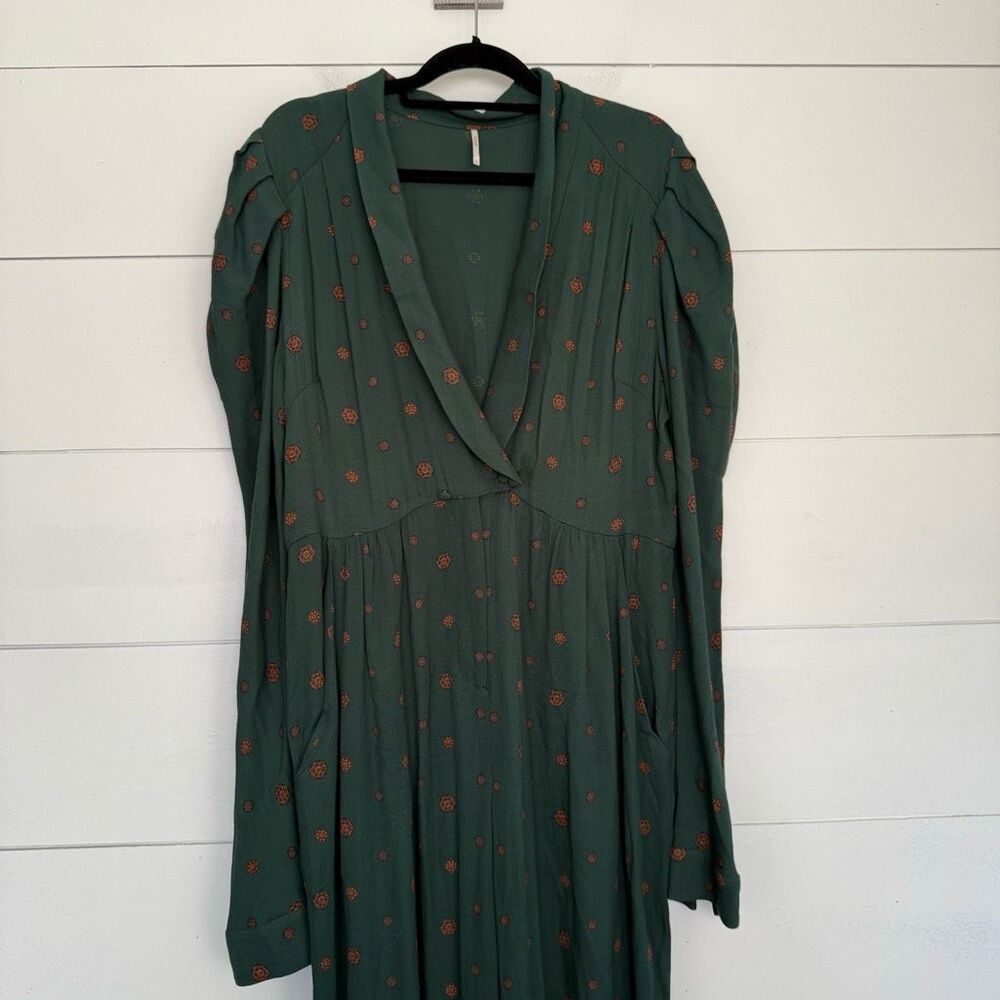Free People Women’s Large Green Jade Star Eyes Jumpsuit - Picture 1 of 8